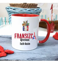Fransızca Öğretmenine Özel Öğretmenler Günü Hediyesi Kişiye Özel Kupa Bardak