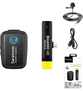 Saramonic Blink500B5 Blink 500 B5 Usb Type-C Cihazları Için Kablosuz Yaka Mikrofonu Sistemi, Siyah