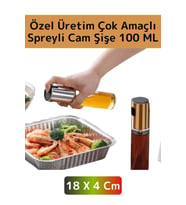 Yüksek Kaliteli Uzun Ömürlü Mutfak Yağ Sirke Limon Suyu Çok Amaçlı Spreyli 100 ML Cam Yağdanlık 2 Ad