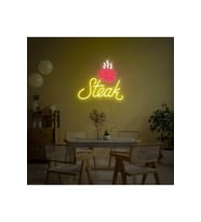 Steak Yazılı ve Şekilli Neon Tabela