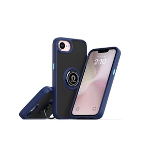 Iphone 16E Kılıf Montreal Yüzüklü Silikon Kapak - Lacivert
