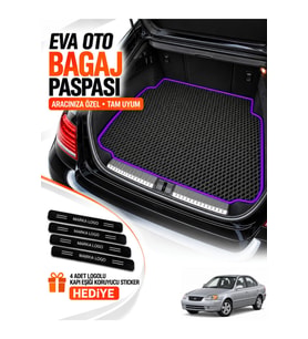 HYUNDAİ ACCENT ERA (2005-2011) Uyumlu EVA Bagaj Paspası Araca Özel Siyah-Mor