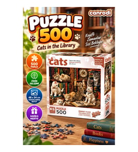 KS Games Cats In The Library 500 Parça Premium Puzzle