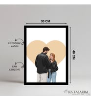 Karikatür poster tablo, Çerçeve, Kişiye Özel, Konsept, Sevgiili Arkadaş (30x40) (Siyah)