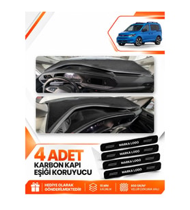 VOLKSWAGEN CADDY (2022-2026) Uyumlu Ön Torpido Koruma Kılıfı Halısı - Siyah