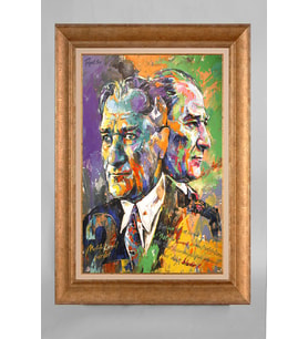 Çerçeveli Paspartulu Atatürk Tablo a382 (Gold)