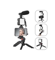 Akıllı Telefon Vlog Kiti Tripod Mini Mikrofonlu Telefon Tutucu