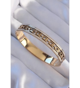 316L Çelik Gold Renk Zirkon Taşlı Tiffany Model Kelepçe - TJ-BB6188