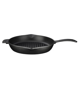 Lava Döküm Yuvarlak Izgara Tava Döküm Demir Yekpare Saplı Çap(Ø)28cm.