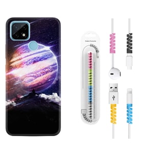 Realme C11 C21 C21Y C25Y C11 2021 Kılıf Kablo Koruma Spiral Silikon Super Planet 1797