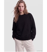 LCW Vision Siyah Soft Touch Oversize Kadın Sweatshirt