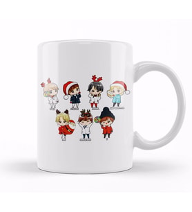 Bts Christmas Gift Kpop Bts Chibi Christmas Kupa Bardak Porselen