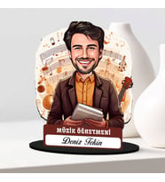 En Başarılı Erkek Müzik Öğretmenine Hediye Karikatürlü Biblo