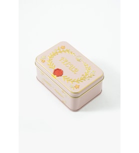 Premium Fleur Gold Kabartmalı Metal Dekoratif Kutu - Pembe