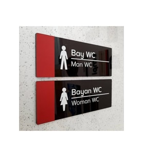 Kırmızı Detaylı Wc Yönlendirme Seti