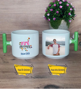 Drama Öğretmeni Kupa Bardak Fotoğraflı T Yeşil Kulplu Öğretmenler Günü Hediyesi
