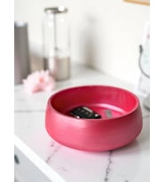 18 cm Dekoratif Kase, Takı Tabağı, Anahtarlık, Modern Organizer (Pembe)