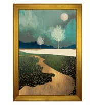 Manzara Temalı Kanvas Tablo 80 x 110 cm Gold Çerçeve