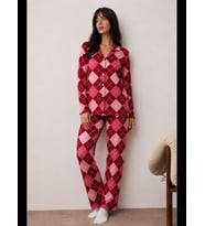 Night Kadın Düğmeli Kışlık Ev Pijama Takımı