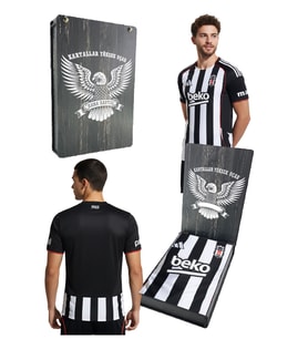 Beşiktaş Lisanslı 25/26 Siyah Beyaz Çubuklu Forma Lazer Kutu Hediyeli