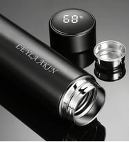 Kendin Tasarla Dijital Sıcaklık Göstergeli Süzgeçli Çelik Termos 450 Ml
