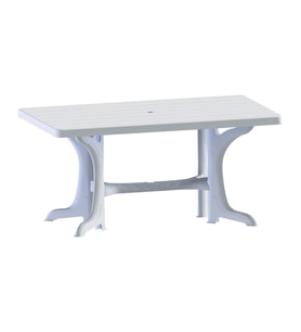 Omnipazar SY-2585 Beyaz Plastik Dikdörtgen Kapalı Masa 90x150 cm