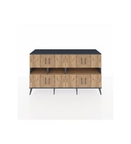 Kronos Konsol 8 Raflı 8 Kapaklı 176x59x99 Antrasit-Çam