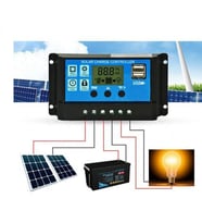Dijital Güneş Paneli Solar Akü Şarj Kontrol Cihazı 12V 24V 30 Amper