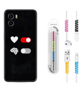 Vivo Y15S Y32 Y33S Y51 Y53S Kılıf Kablo Koruma Spiral Silikon Love Brain 1722