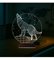 Luvivia Kurt Tasarım 3D Lamba - Masa Gece Lambası