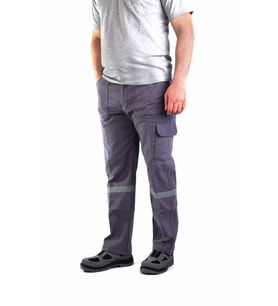 ESER - 7-7  Gabardin Kom.Cepli İş Pantolonu Reflektörlü - Kışlık - Gri