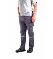 ESER - 7-7  Gabardin Kom.Cepli İş Pantolonu Reflektörlü - Kışlık - Gri