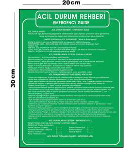 Metal Acil Durum Rehberi 20cm x 30cm A4 Büyüklüğünde Uyarı Levhası Yönlendirme Tabelası
