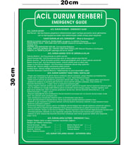 Metal Acil Durum Rehberi 20cm x 30cm A4 Büyüklüğünde Uyarı Levhası Yönlendirme Tabelası