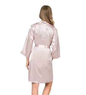 Amora Secret Pudra Kısa Saten Bride Sabahlık