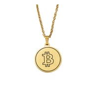 925 Ayar Gümüş 24 Ayar Has Altın Kaplama Bitcoin Kripto  Kolye