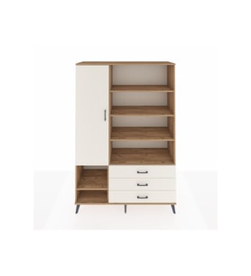 Hyperion Gardrop 9 Raflı 3 Çekmeceli Tek Kapaklı  132x44x195 Çam-Aytaşı