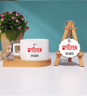 Optisyen Kupa Bardak Kısa ve Anahtarlık