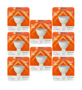 (8 Adet) Osaka 7W (50W) Beyaz Işık (6500K) G4 Duylu (İğne Bacak) Led Çanak Ampul