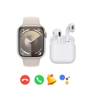 Iphone X Uyumlu Watch 9 Series T900 Pro Max Akıllı Saat + Pro 5 Bluetooth Kulaklık (Beyaz)