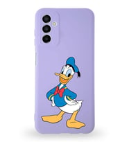 Samsung Galaxy M23 Uyumlu Lansman Kılıf Altı Kapalı İçi Kadife  Donald Duck-C Tasarımlı  Kapak (Şeffaf)