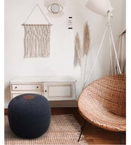 Koza Home Fluffy Örgü Puf Antrasit 8008