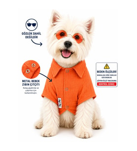 Küçük Irk Turuncu Muslin Yazlık Kedi Gömleği Köpek Gömleği (1-10KG)