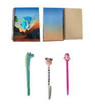 Baskılı squishy defter Defter Timsah Çizgili 3'lü Kalem Seti