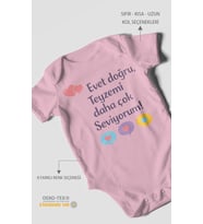 Evet doğru, teyzemi daha çok seviyorum Kısa Kollu Bebek Body %100 Pamuk