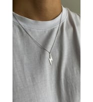 Şimşek Yıldırım Model Gümüş Minimal Kolye