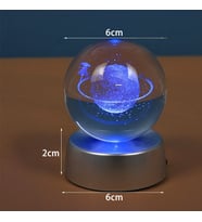 3D Samanyolu Temalı Satürn Kız Işıklı Cam Küre