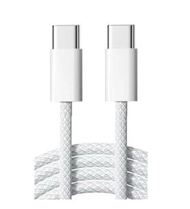 ScHitec 6A 66W Apple İphone 15 Uyumlu Type-C to Type-C Örgülü Hızlı Data ve Şarj Kablosu Beyaz