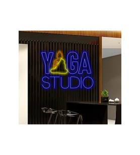YOGA STUDIO Yazılı ve Şekilli Neon Tabela