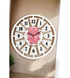 Dünyanın En Güzel Annesi Duvar Saati 40cm (Beyaz)